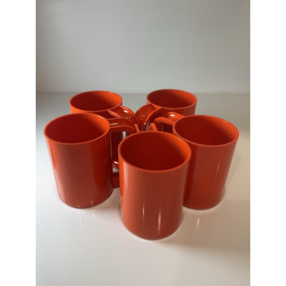 Heller Massimo Vignelli Melamine MAXMug Vintage Orange Set of 5